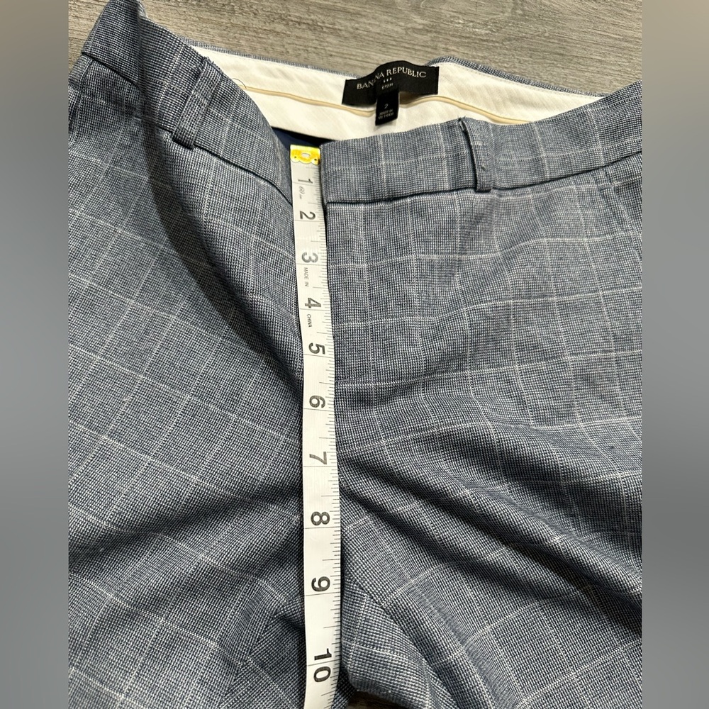 Women’s Banana Republic Navy & White Windowpane Ryan Dress Pants - Picture 5 of 8